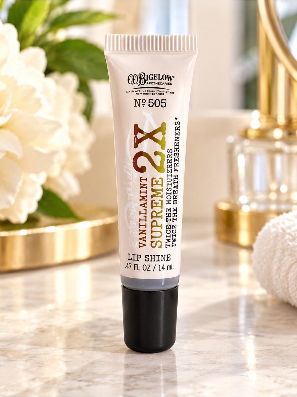 C.O. BIGELOW Vanillamint Supreme 2X Lip Shine No. 505 Full Size Lip Gloss New